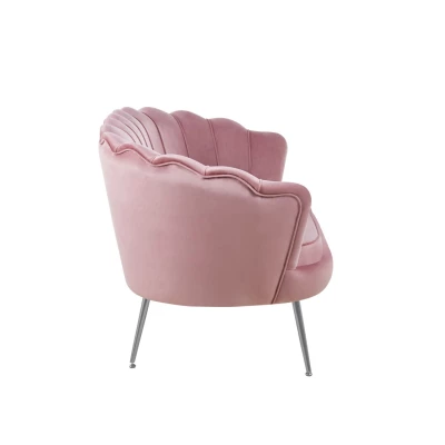 Elegantná dvojmiestna pohovka IGLIKA - ružová / strieborné nôžky