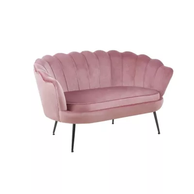 Elegantná dvojmiestna pohovka IGLIKA - ružová / čierne nôžky