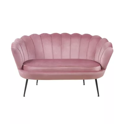 Elegantná dvojmiestna pohovka IGLIKA - ružová / čierne nôžky