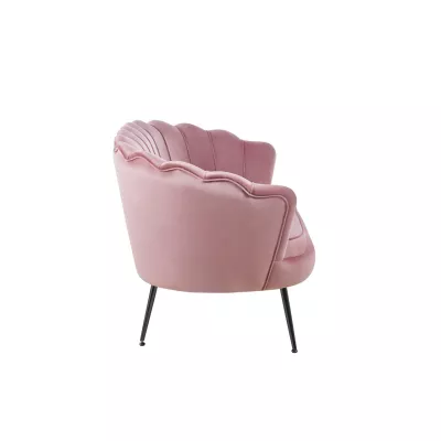 Elegantná dvojmiestna pohovka IGLIKA - ružová / čierne nôžky