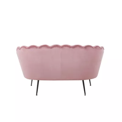 Elegantná dvojmiestna pohovka IGLIKA - ružová / čierne nôžky
