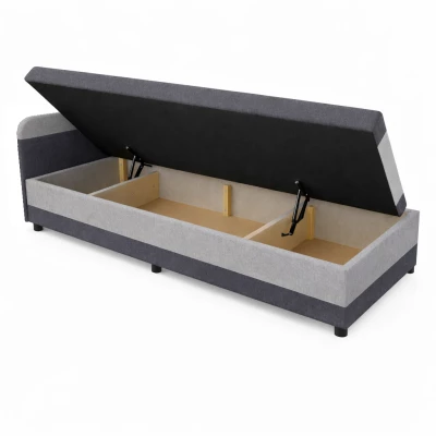 Válenda s úložným priestorom 80x200 OSIRES - tmavo šedá / svetlo šedá