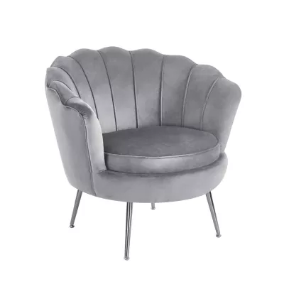 Elegantné kreslo THIAGO - šedé / strieborné nôžky