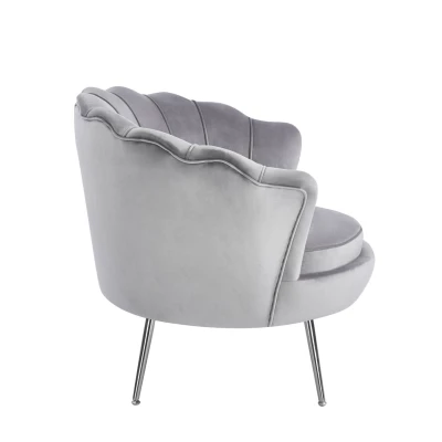 Elegantné kreslo THIAGO - šedé / strieborné nôžky