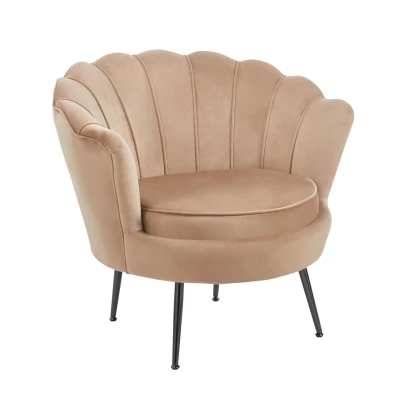 Elegantné kreslo THIAGO - cappucino / čierne nôžky