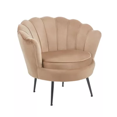 Elegantné kreslo THIAGO - cappucino / čierne nôžky
