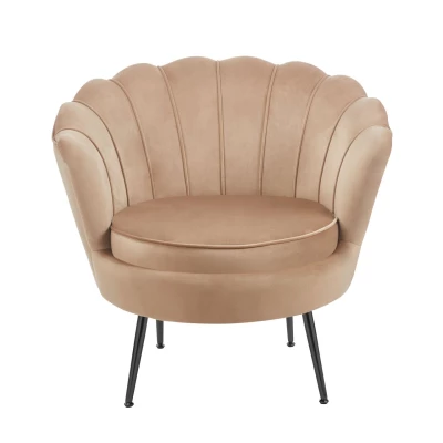Elegantné kreslo THIAGO - cappucino / čierne nôžky