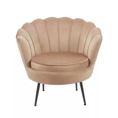 Elegantné kreslo THIAGO - cappucino / čierne nôžky