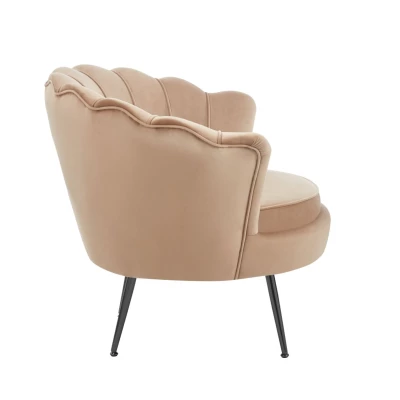 Elegantné kreslo THIAGO - cappucino / čierne nôžky