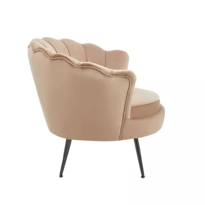 Elegantné kreslo THIAGO - cappucino / čierne nôžky