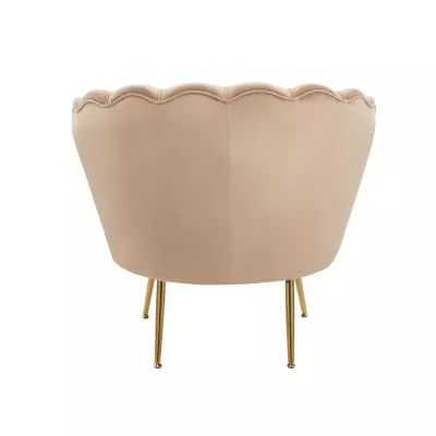 Elegantné kreslo THIAGO - cappucino / zlaté nôžky
