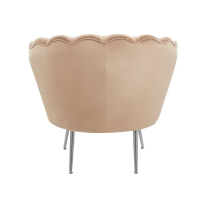 Elegantné kreslo THIAGO - cappucino / strieborné nôžky