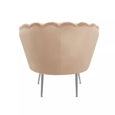 Elegantné kreslo THIAGO - cappucino / strieborné nôžky
