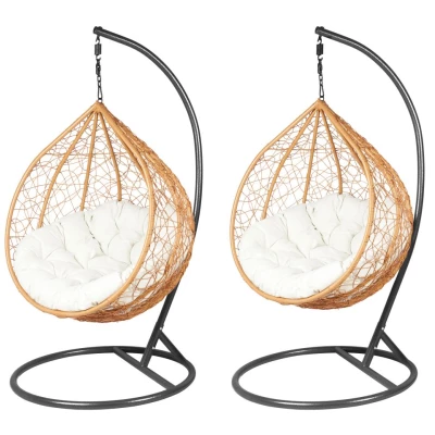 Set závesných záhradných kresiel DADO - hnedý / čierny