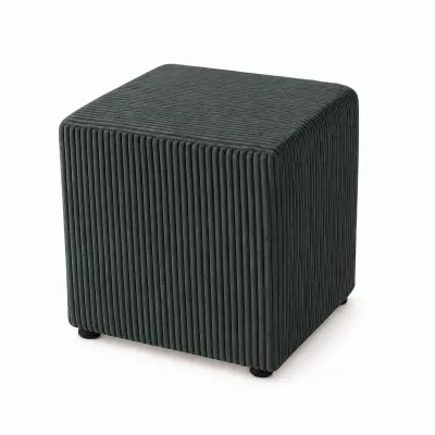 Taburet kocka SAGEN - tmavo zelená