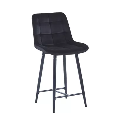 Barová čalúnená stolička FEMKE - čierna