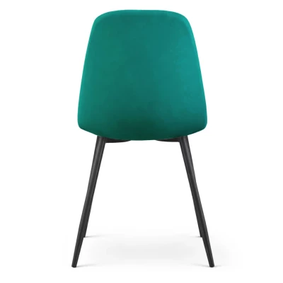 Set 6x prešívaná jedálenská stolička LIROLIA - fľaškovo zelená / čierna