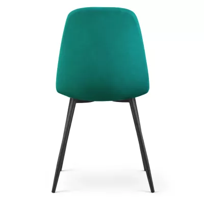 Set 2x prešívaná jedálenská stolička LIROLIA - fľaškovo zelená / čierna
