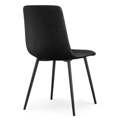 Set 8x prešívaná jedálenská stolička LINORIA - čierna / čierna