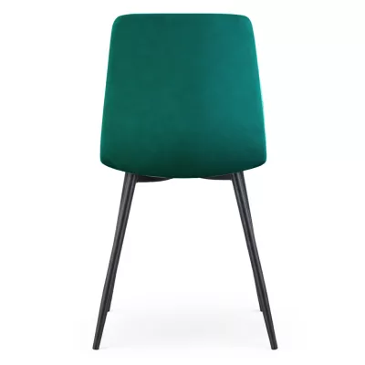 Set 2x prešívaná jedálenská stolička LINORIA - fľaškovo zelená / čierna