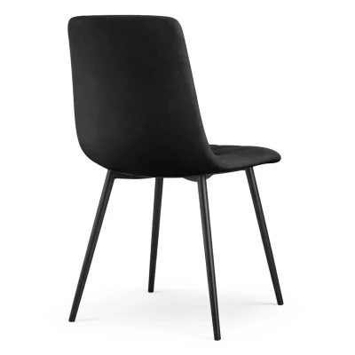Set 2x prešívaná jedálenská stolička LINORIA - čierna / čierna