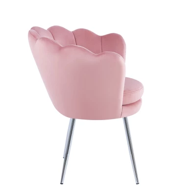 Elegantná čalúnená stolička JUSRA - ružová / strieborná