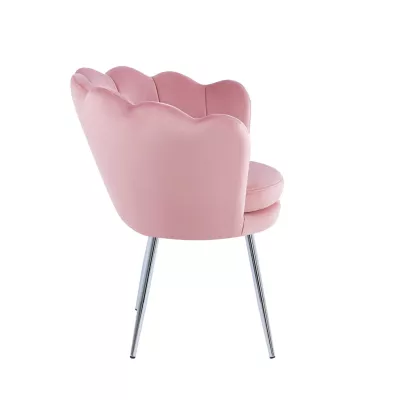 Elegantná čalúnená stolička JUSRA - ružová / strieborná