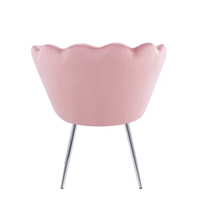 Elegantná čalúnená stolička JUSRA - ružová / strieborná