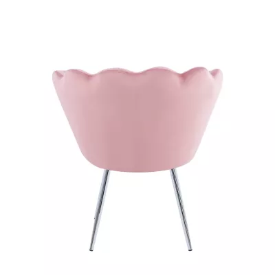 Elegantná čalúnená stolička JUSRA - ružová / strieborná