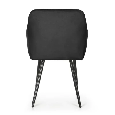 Set 6x jedálenská prešívaná stolička LARENZA - čierna / čierna