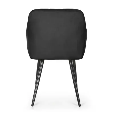 Set 2x jedálenská prešívaná stolička LARENZA - čierna / čierna