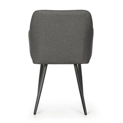 Set 2x jedálenská prešívaná stolička LARENZA - tmavý grafit / čierna