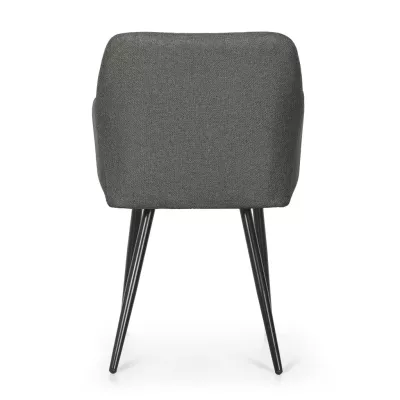 Set 2x jedálenská prešívaná stolička LARENZA - tmavý grafit / čierna
