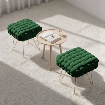 Elegantný taburet DESIRE - fľaškovo zelený