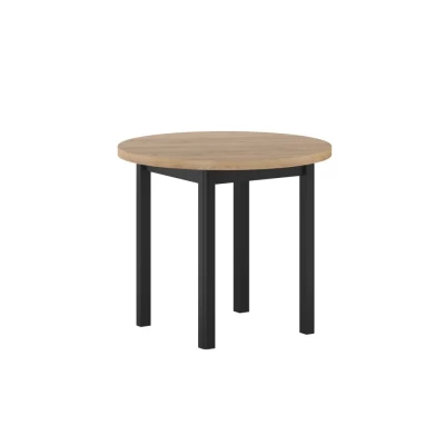 Okrúhly jedálenský stôl 80 cm LIRIDON - zlatý dub craft / čierny