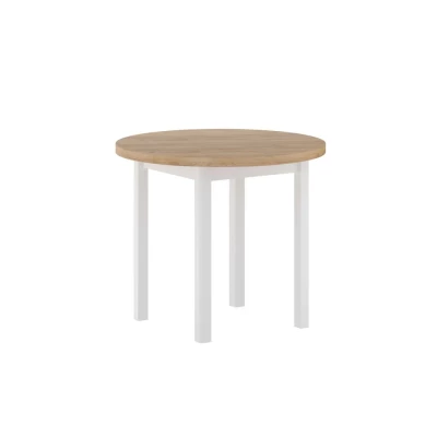 Okrúhly jedálenský stôl 80 cm LIRIDON - zlatý dub craft / biely