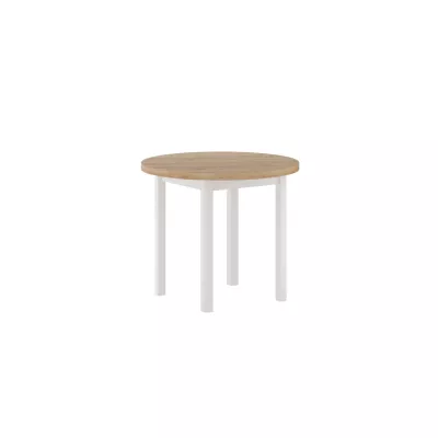 Okrúhly jedálenský stôl 80 cm LIRIDON - zlatý dub craft / biely
