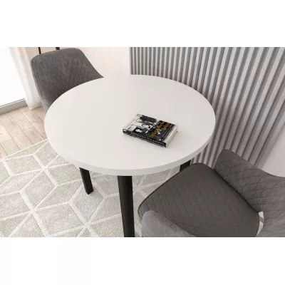 Okrúhly jedálenský stôl 90 cm LIRIDON - biely / čierny