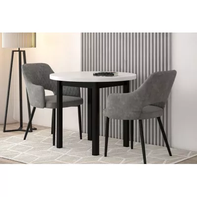 Okrúhly jedálenský stôl 90 cm LIRIDON - biely / čierny