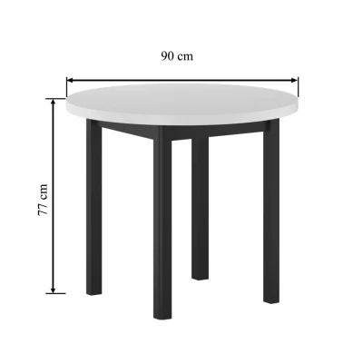 Okrúhly jedálenský stôl 90 cm LIRIDON - biely / čierny