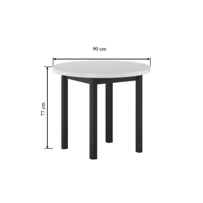 Okrúhly jedálenský stôl 90 cm LIRIDON - biely / čierny