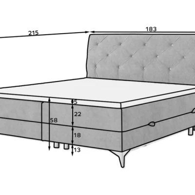 Manželská kontinentálna posteľ 180x200 LIGNORA - svetlo ružová