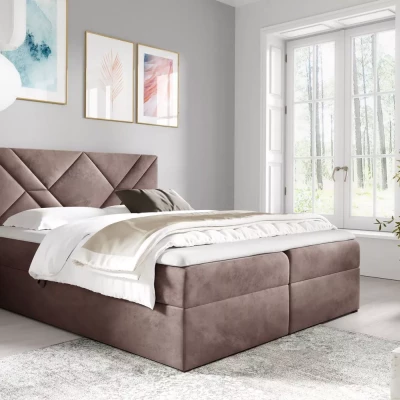 Boxspringová posteľ ASKOT - 120x220, staroružová + topper ZADARMO