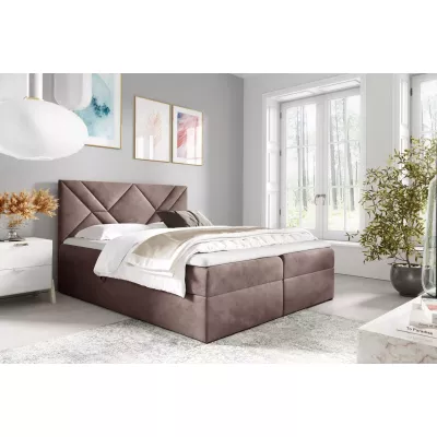 Boxspringová posteľ ASKOT - 120x220, staroružová + topper ZADARMO