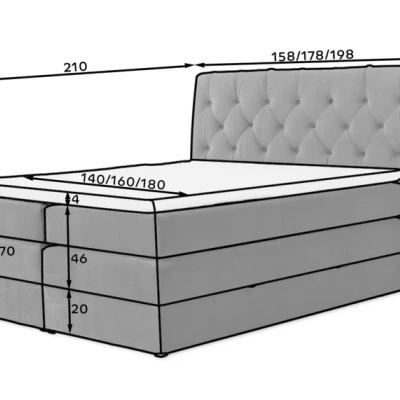Boxspringová posteľ 140x200 VORVIRO - béžová eko koža