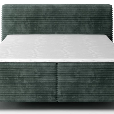 Boxspringová posteľ 140x200 CELINO - tmavo zelená
