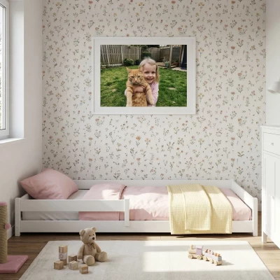 Nízka detská posteľ 80x160 EMILY - biela
