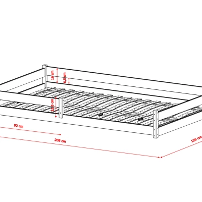 Detská podlahová posteľ 120x200 ZIZI - biela
