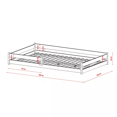 Detská podlahová posteľ 120x200 ZIZI - biela