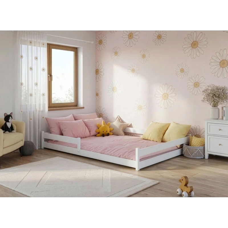 Detská podlahová posteľ 140x200 LILINA - biela